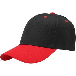 Unisex Black Red Athletic Adjustable Strap Casual Running Classic Baseball Cap
